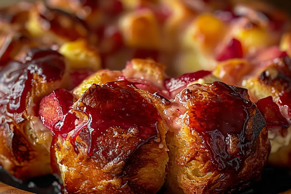 Rhubarb Cream Cheese Monkey Bread