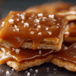 Salted Caramel Cracker Bites freshly baked close-up