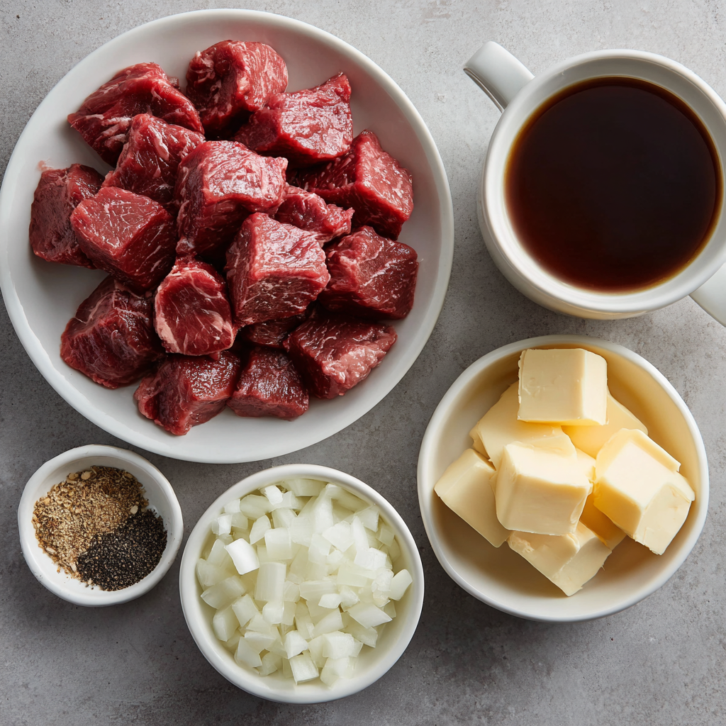 Crockpot steak bites with healthy sides in meal prep containers