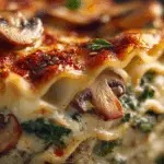 Spinach and Mushroom White Lasagna fresh from the oven