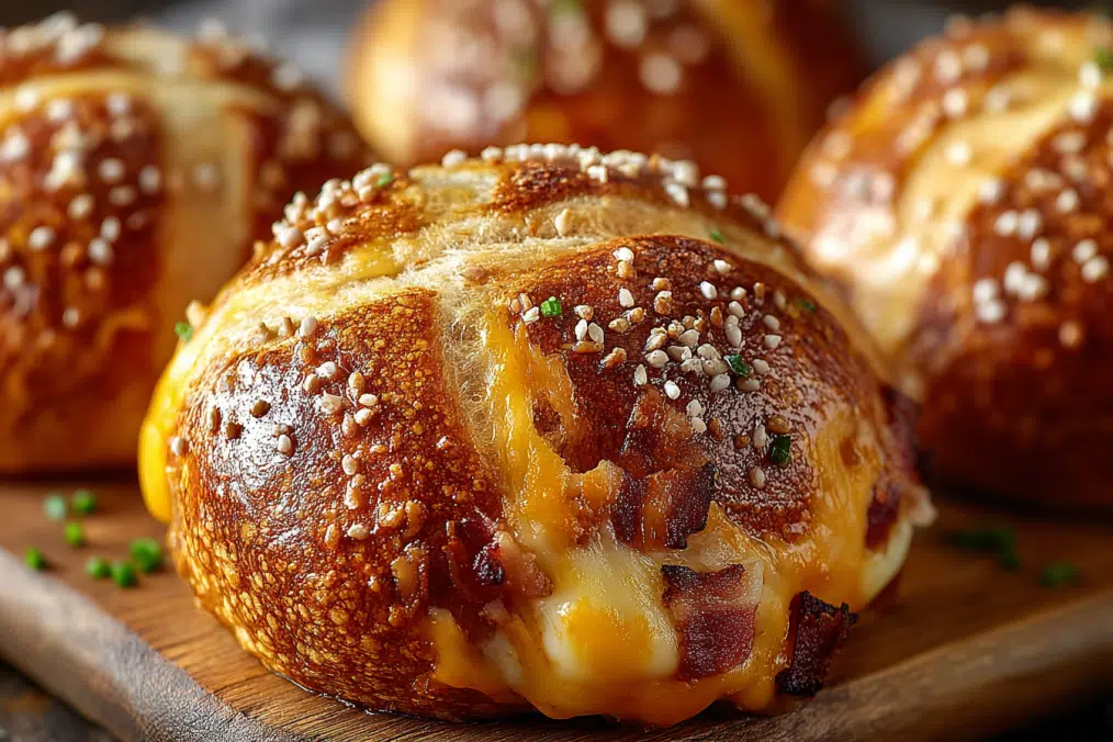 Stuffed Breakfast Pretzel Rolls