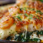 Stuffed Catfish with Spinach, Shrimp, and Cheese