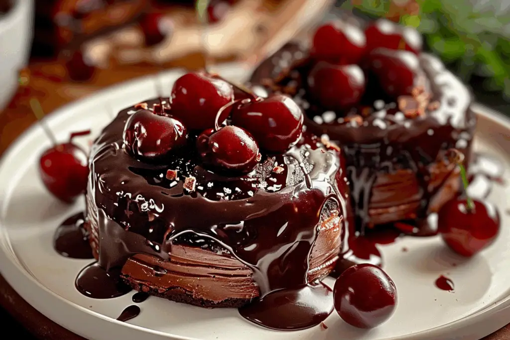 Swiss Chocolate Cherry Roll Cake