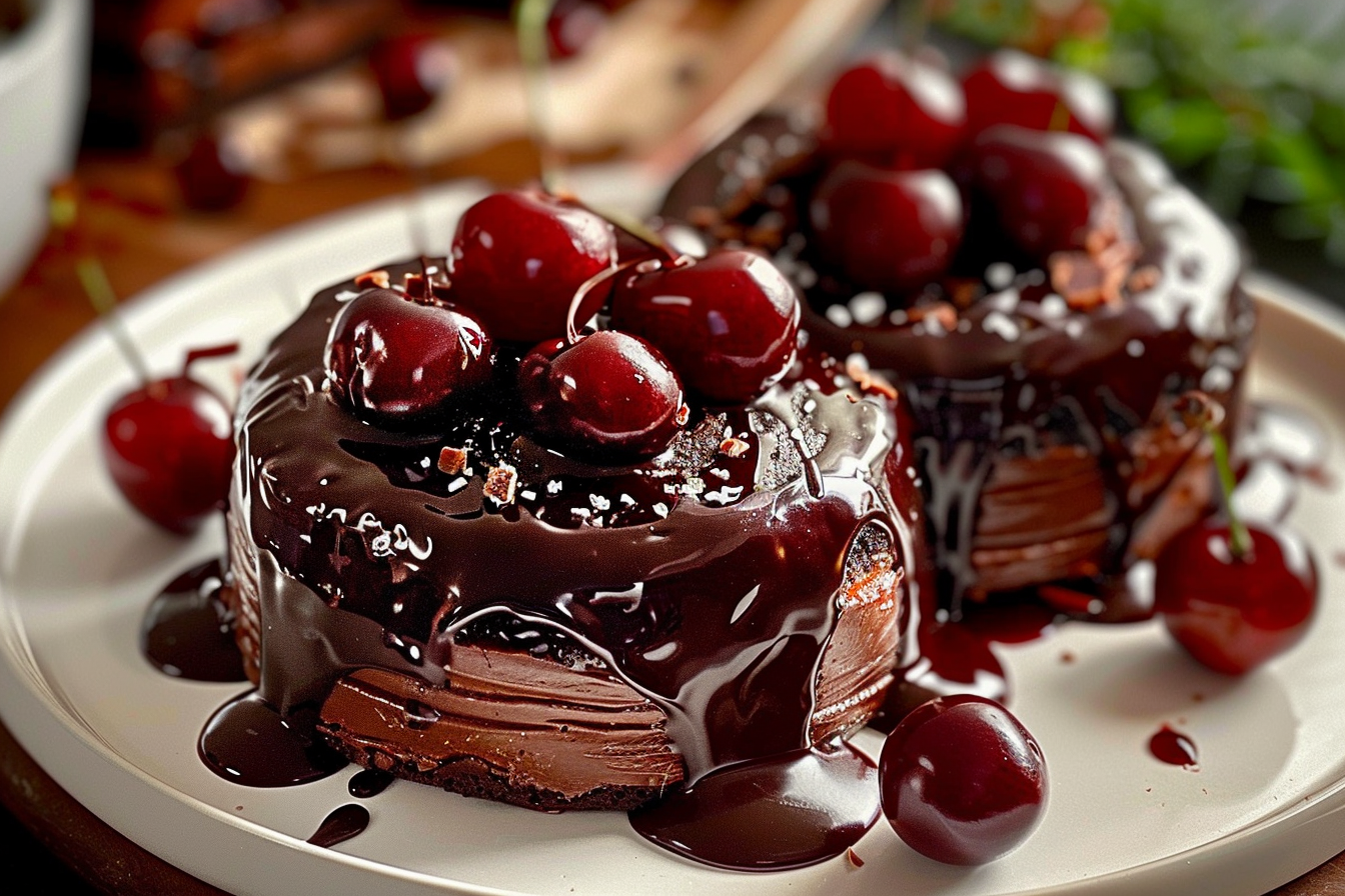 Swiss Chocolate Cherry Roll Cake