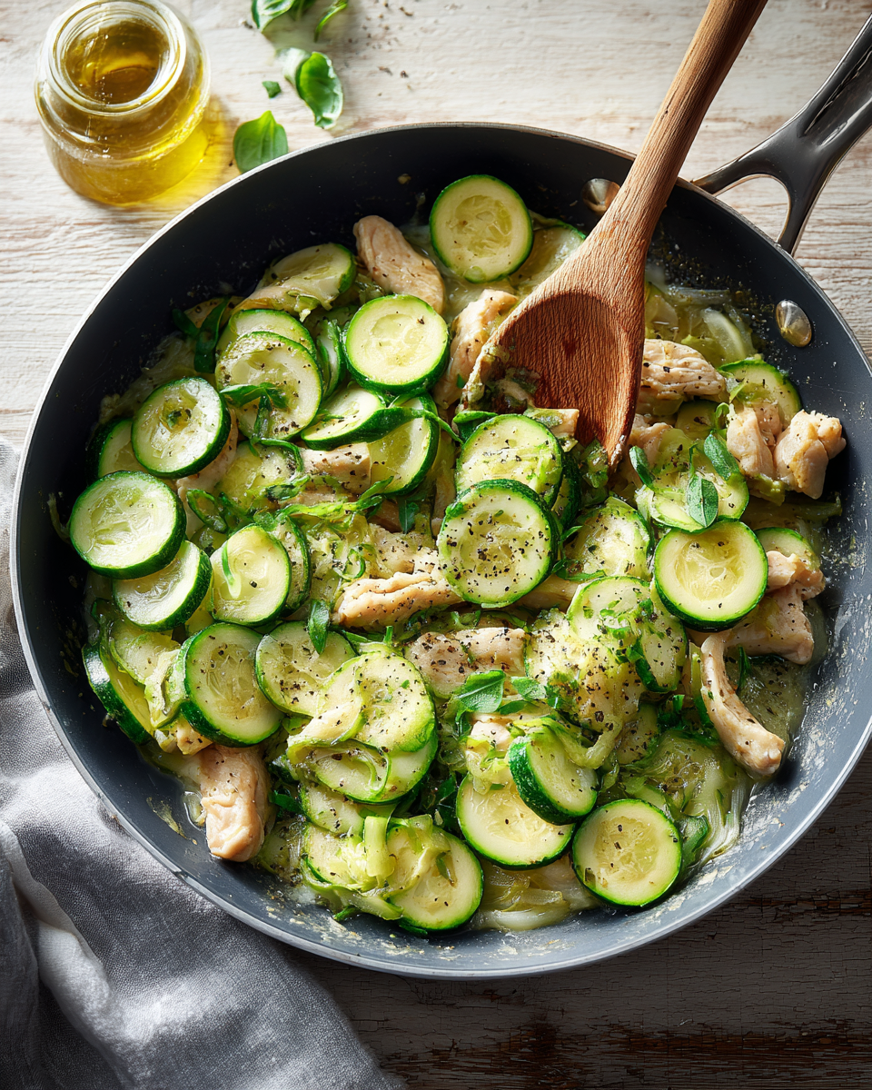 Mediterranean chicken zucchini bake with feta and herbs