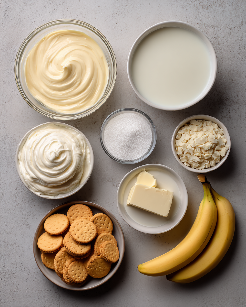 Banana pudding Recipe ingredients