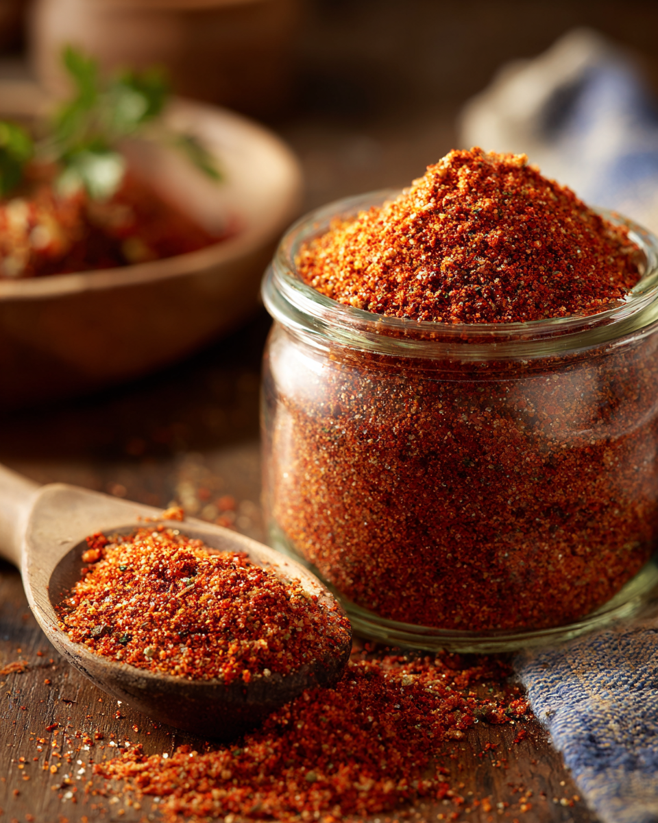 Spices for Cajun seasoning and health icons