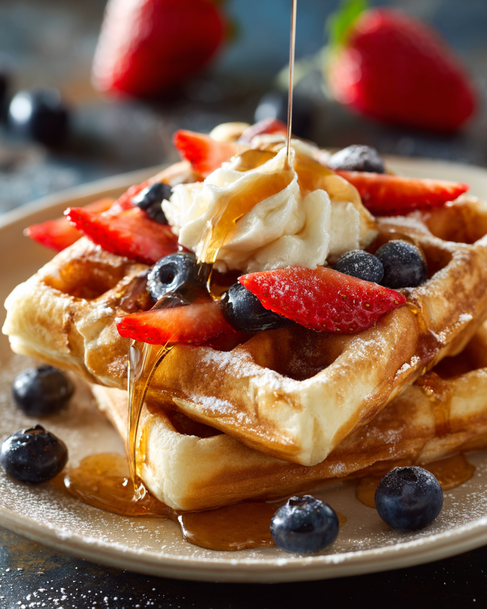 Kids decorating Old-Fashioned Pound Cake Waffles