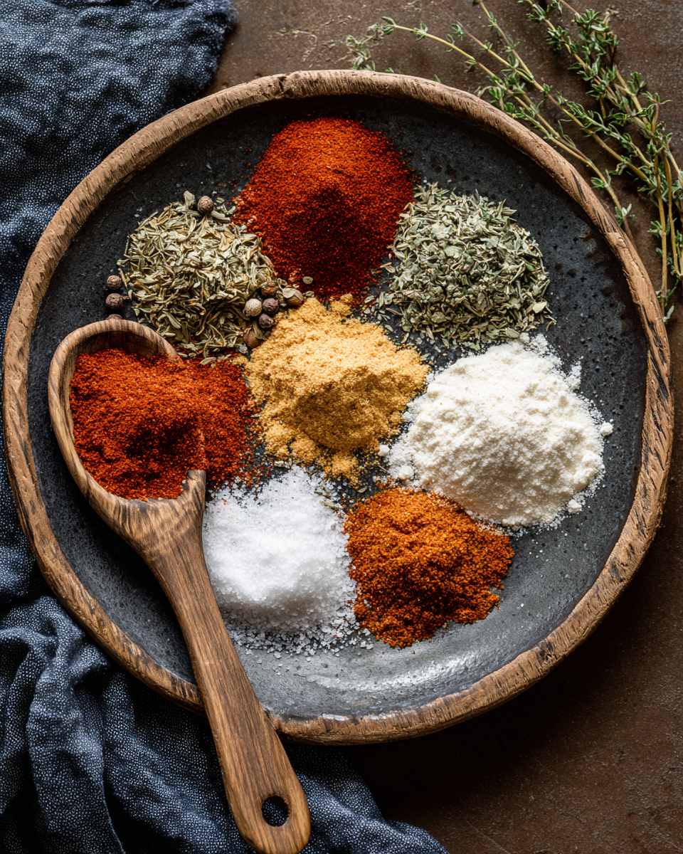 Measuring paprika for Cajun seasoning
