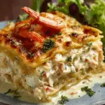 Seafood Lasagna with Shrimp & Crab fresh out of the oven