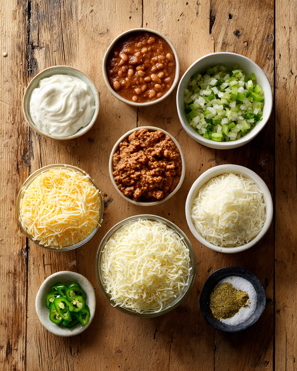 Ingredients for making Texas Trash Dip