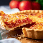 Best Tomato Pie with fresh basil and golden crust