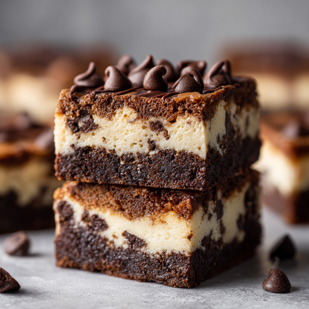 Bite of brownie cookie dough cheesecake bar