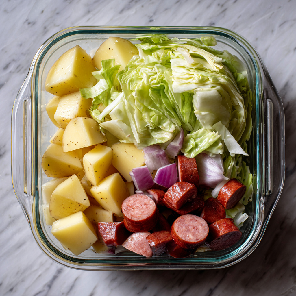 slow cooker cabbage potatoes and smoked sausage recipe ingredients
