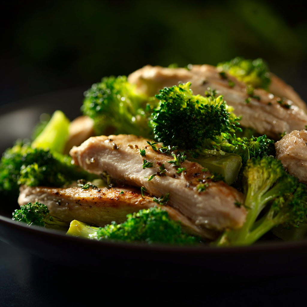 creamy chicken and broccoli pasta recipe in a serving bowl