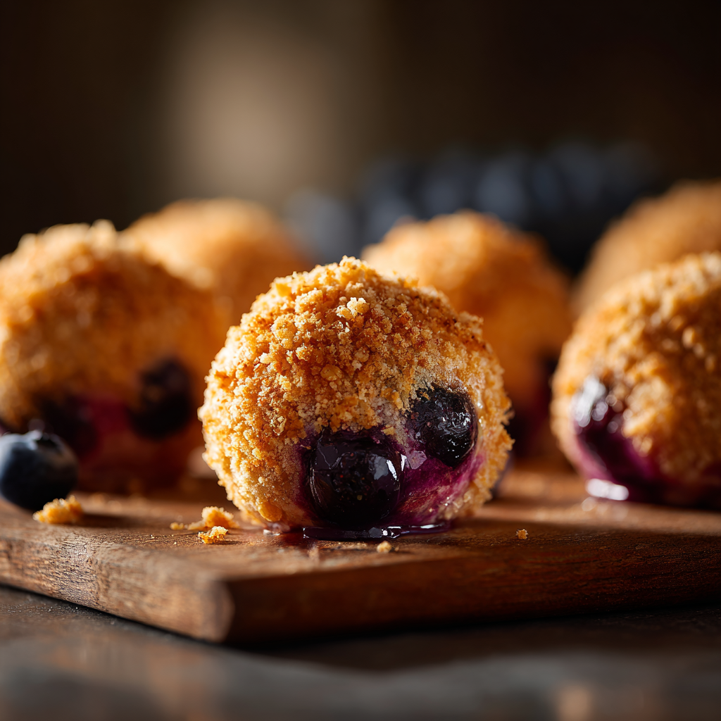 Filling biscuit dough with blueberry pie filling