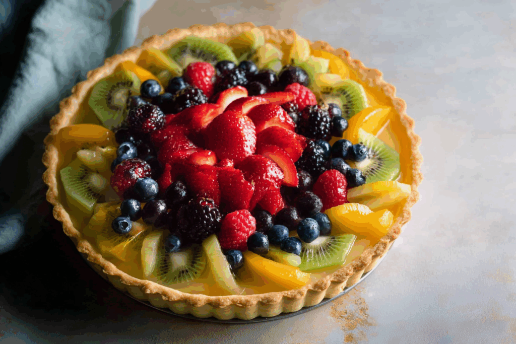 Fruit tart recipe with custard and fresh fruit