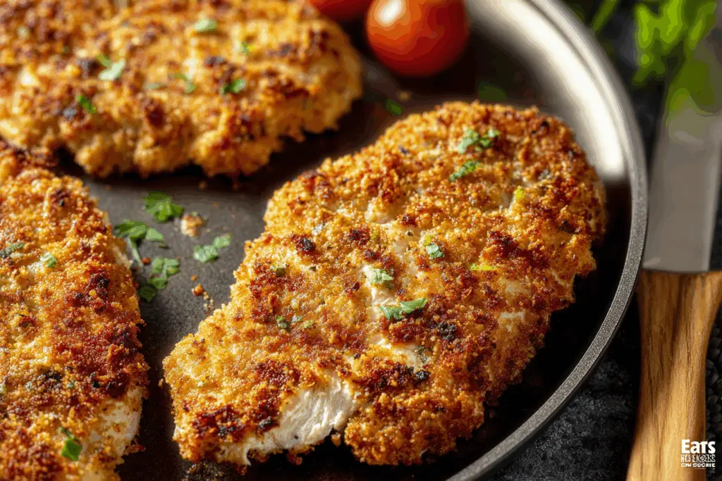 Golden Parmesan Crusted Chicken recipe close-up crispy texture