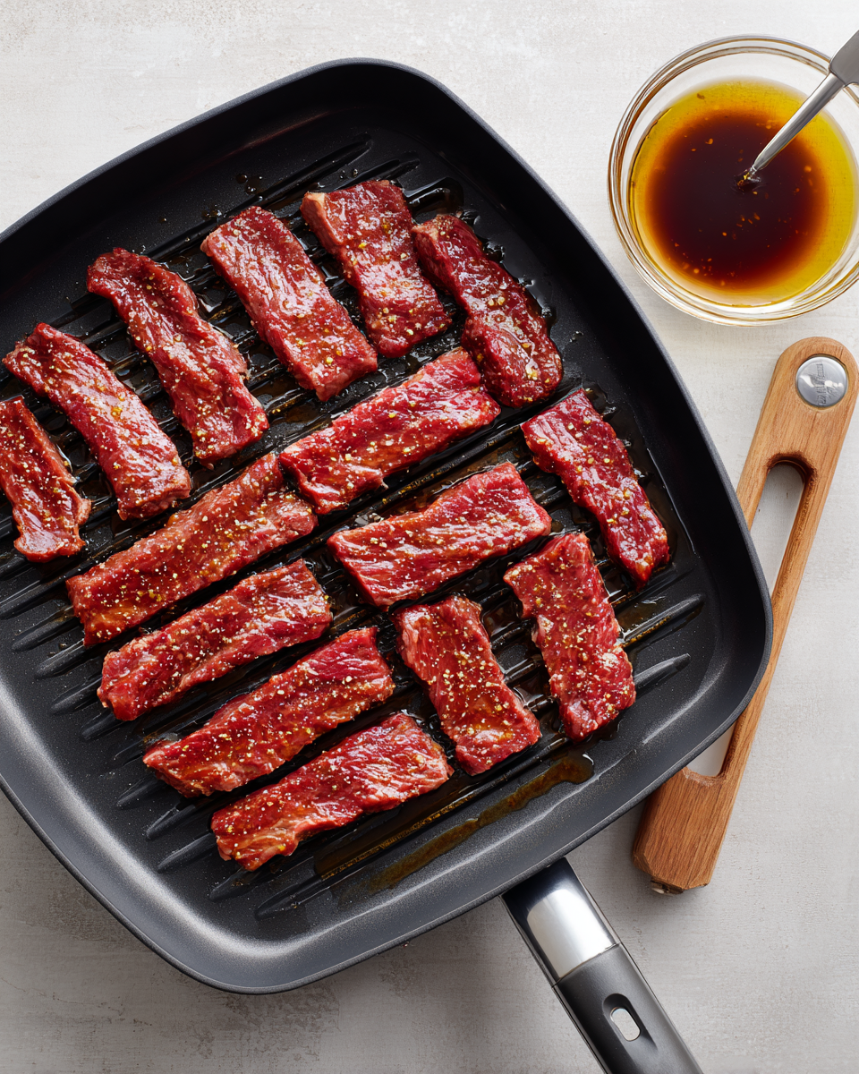 honey soy glaze preparation for steak strips