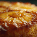 Freshly baked juicy pineapple heaven cake with pineapple glaze