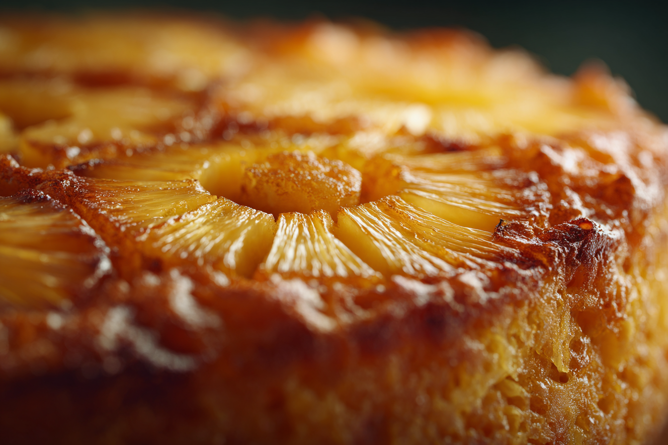 Freshly baked juicy pineapple heaven cake with pineapple glaze