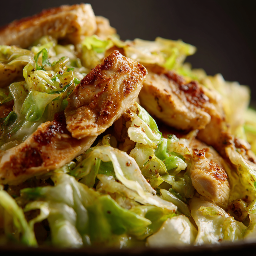 lemon garlic cabbage with chicken variation