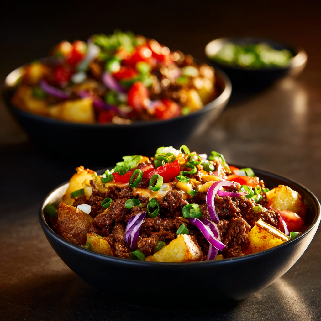 Chipotle Beef Potato Bowls for meal prep