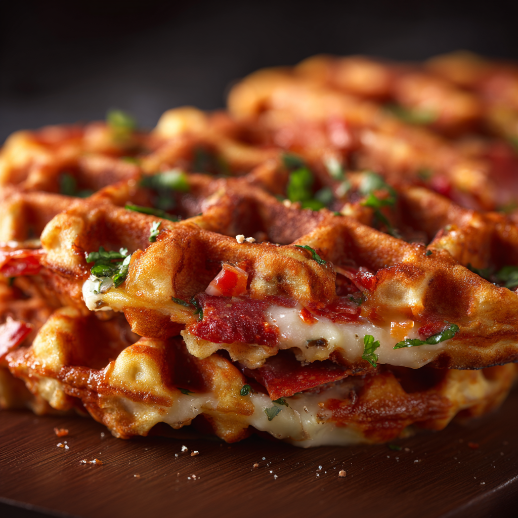 meal prep pizza stuffed waffles for freezer