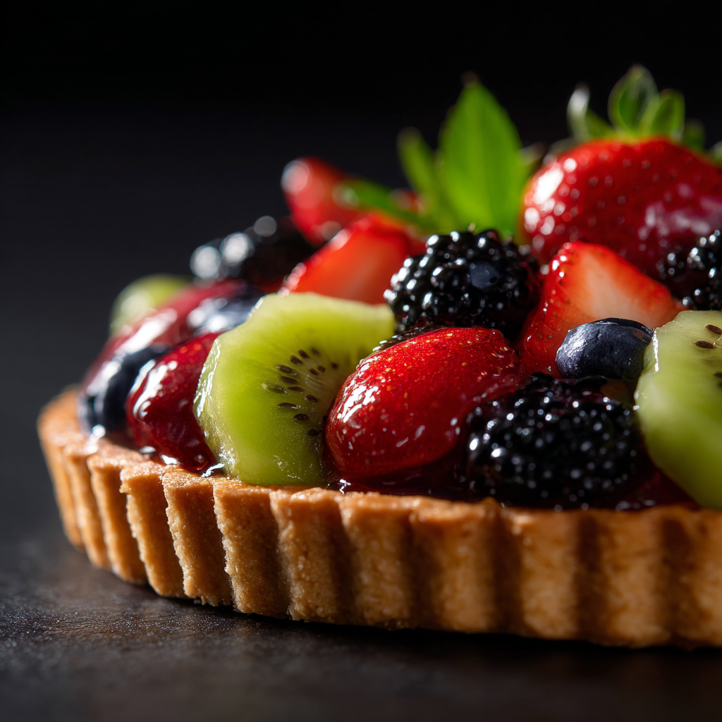 Mini fruit tarts recipe with berries and kiwi