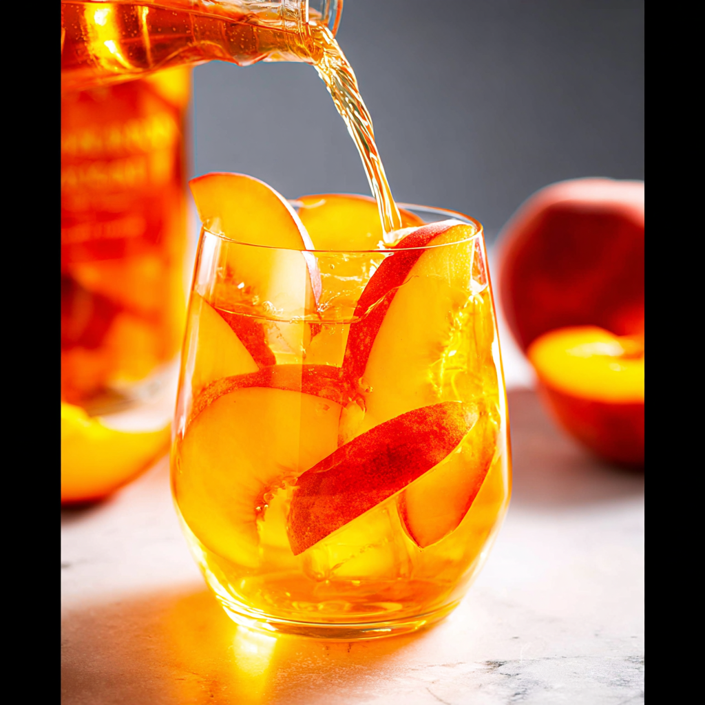 White peach sangria, frozen peach sangria, and vodka peach sangria variations