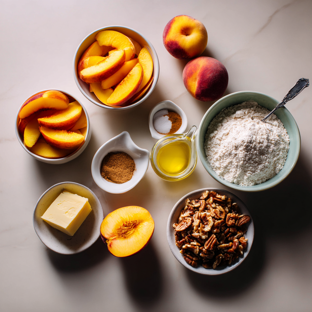 Best Peach Crisp ingredients fresh peaches and oats