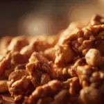 Praline Crunch in holiday tin with golden caramel glaze