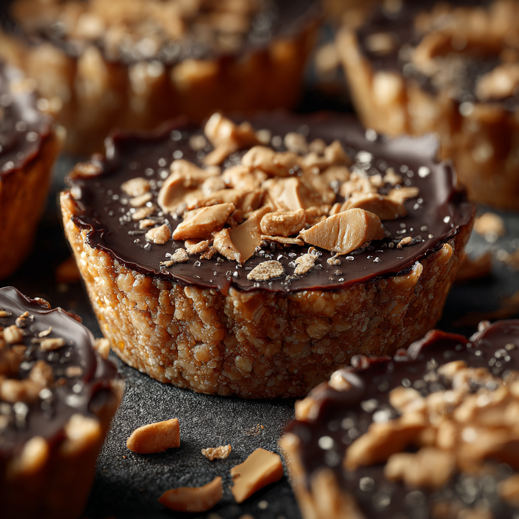 Pressing oat mixture into muffin pan for peanut butter cups