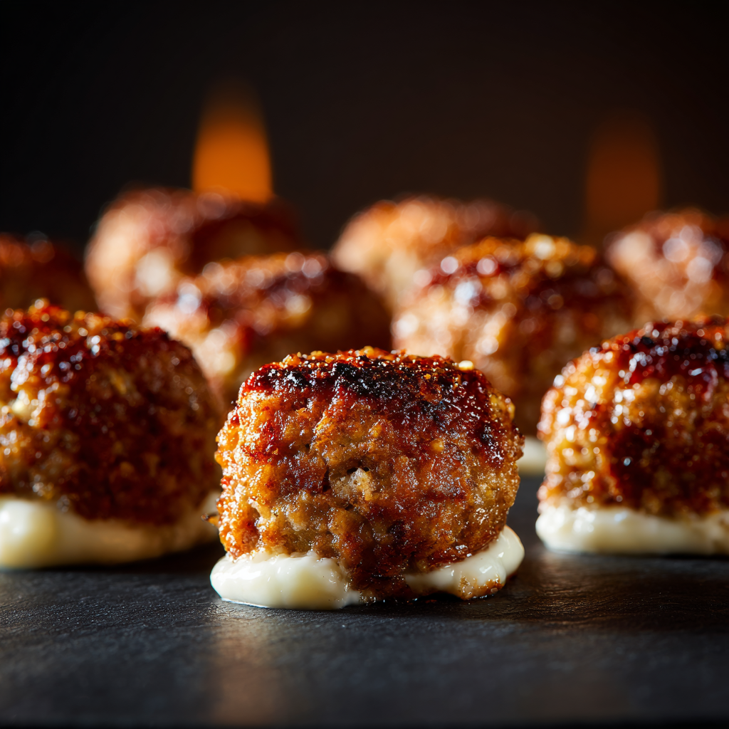 Mixing and rolling sausage cream cheese bites