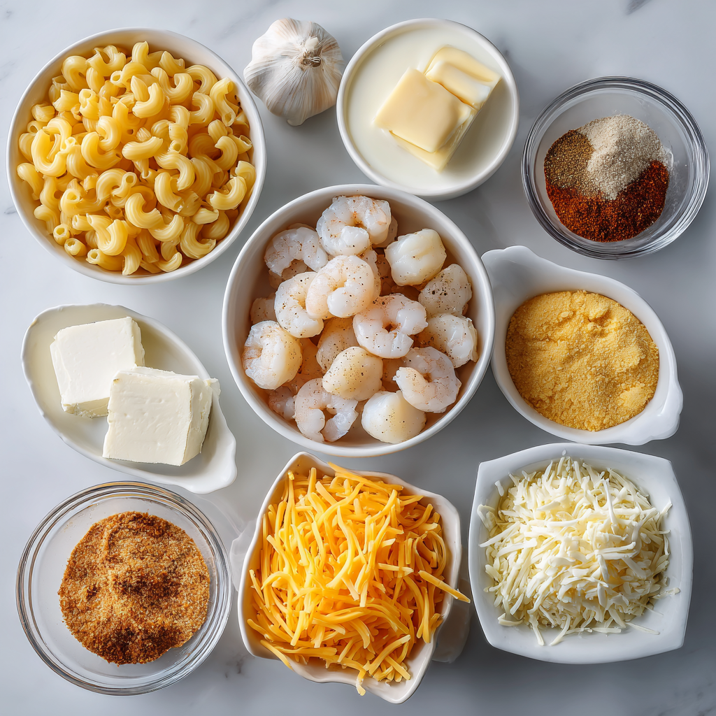 Ingredients for Seafood Mac and Cheese Recipe