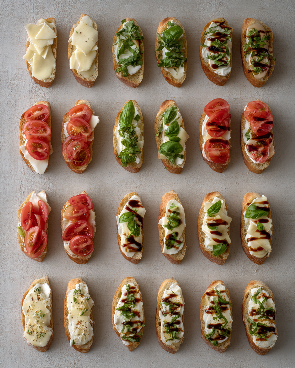 Caprese Garlic Bread baking in oven with mozzarella bubbling
