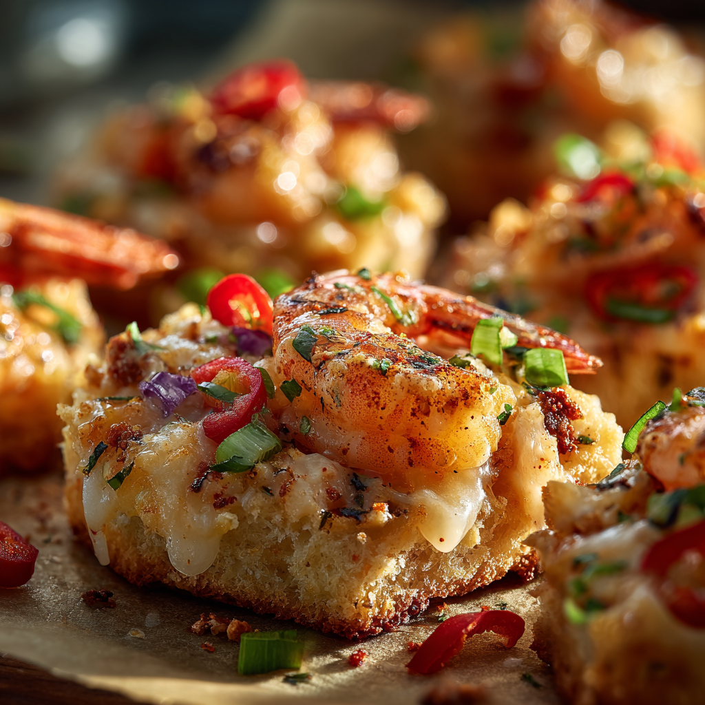 Shrimp and crab biscuit melts served as party appetizers
