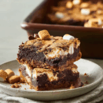 Smores brownies with gooey marshmallows and melted chocolate