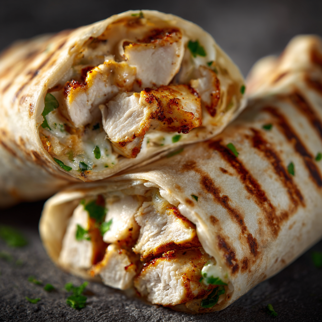 Spicy Cheesy Garlic Wrap with jalapeños