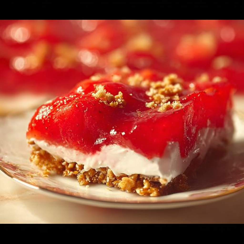 Strawberry Jell-O topping for pretzel salad
