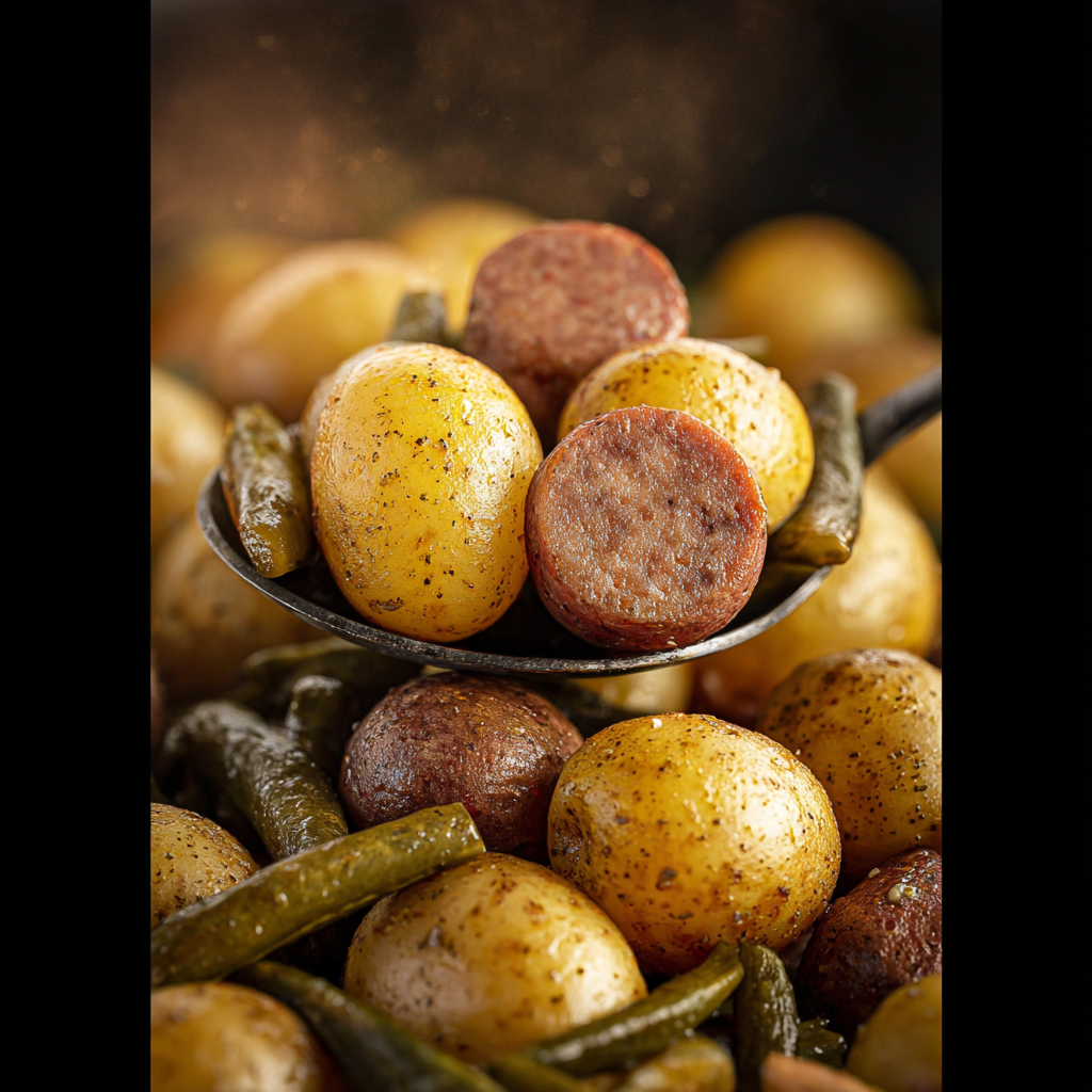 slow cooker swamp potatoes recipe in progress