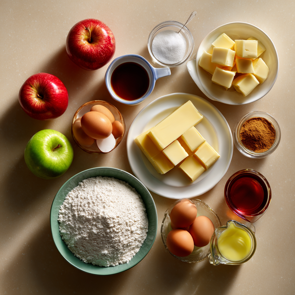 Swedish apple cake recipe apple slices preparation