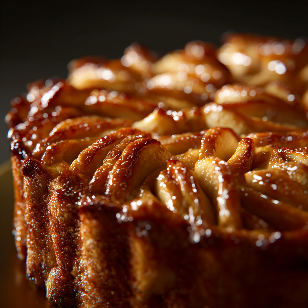 Swedish apple cake recipe served with ice cream
