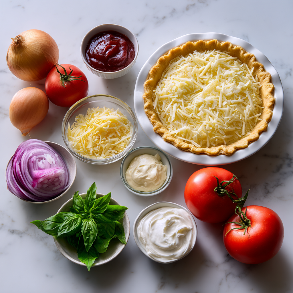 Fresh ingredients for the Best Tomato Pie recipe